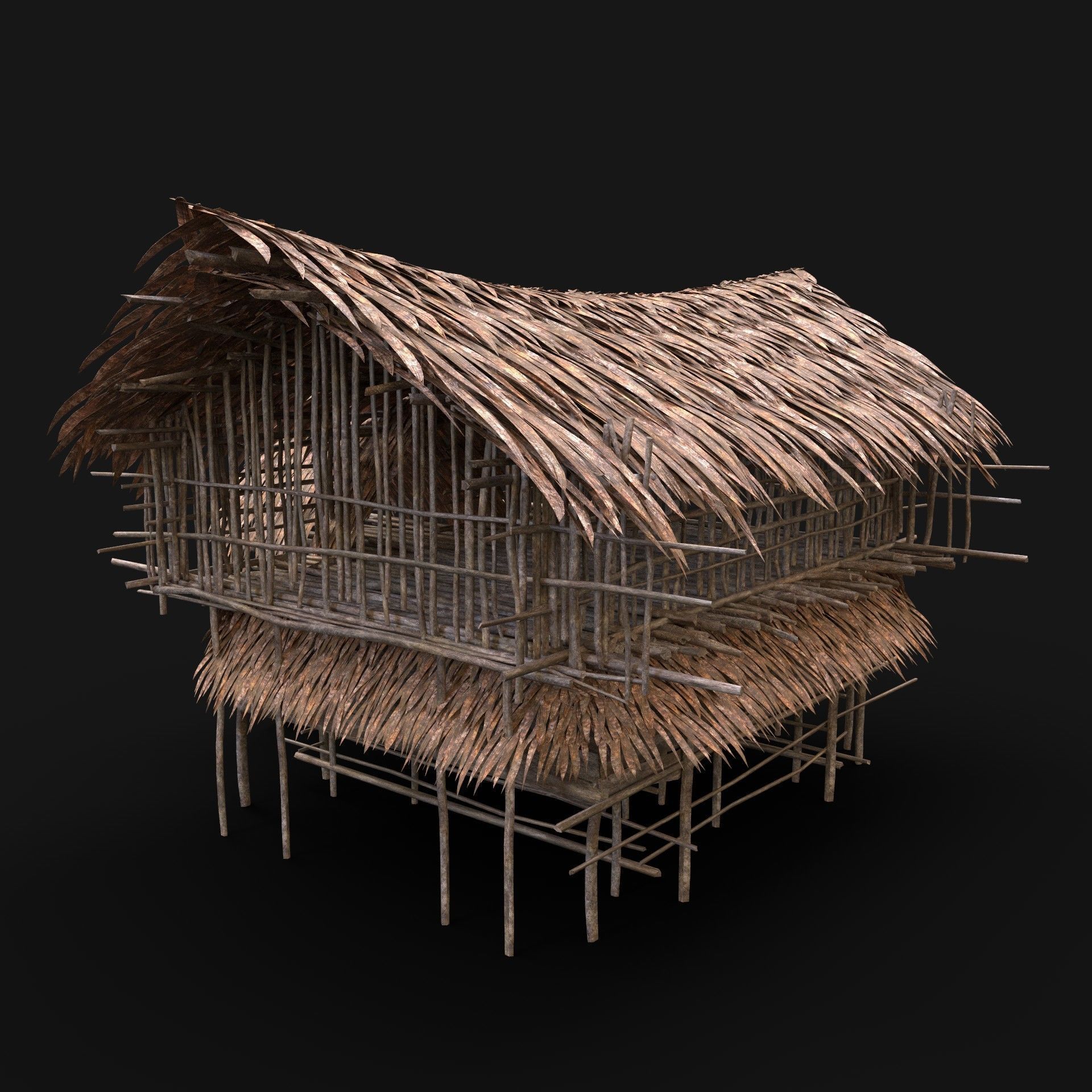 BUILDER JUNGLE TRIBAL HUTS HOUSES PACK AAA NEXTGEN 3D Model Collection_4