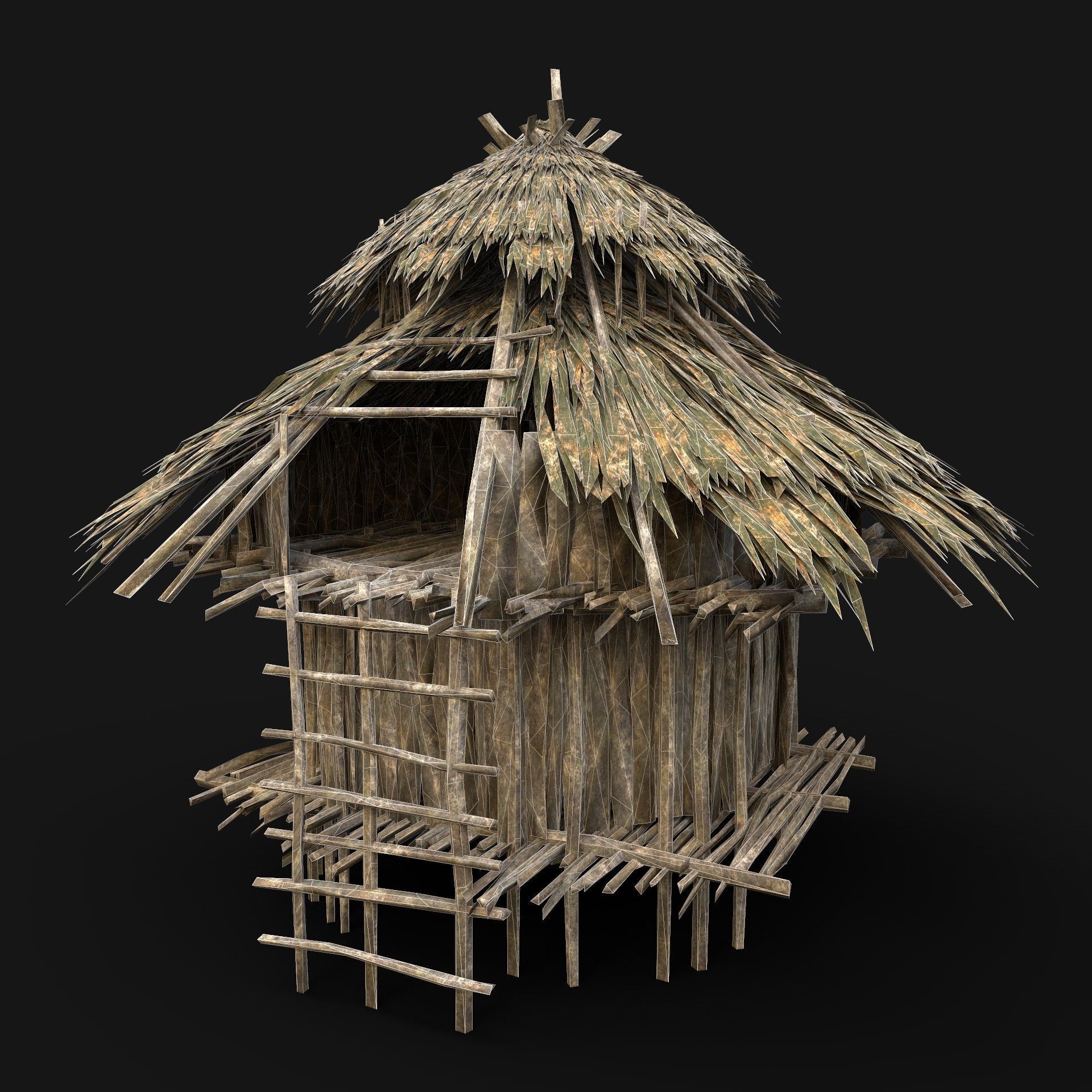 BUILDER JUNGLE TRIBAL HUTS HOUSES PACK AAA NEXTGEN 3D Model Collection_40