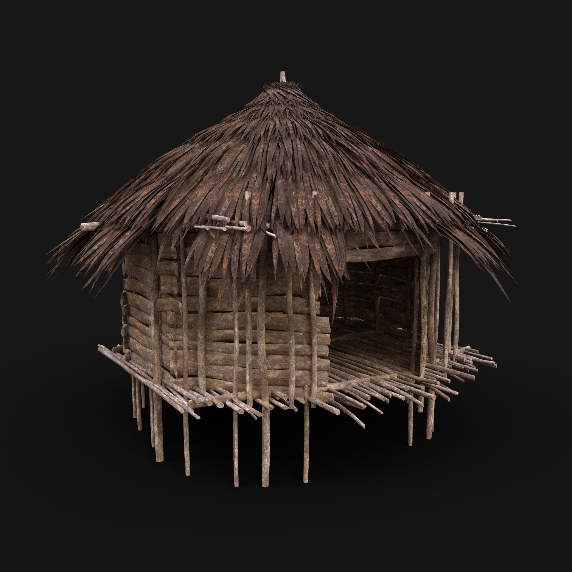 BUILDER JUNGLE TRIBAL HUTS HOUSES PACK AAA NEXTGEN 3D Model Collection_16