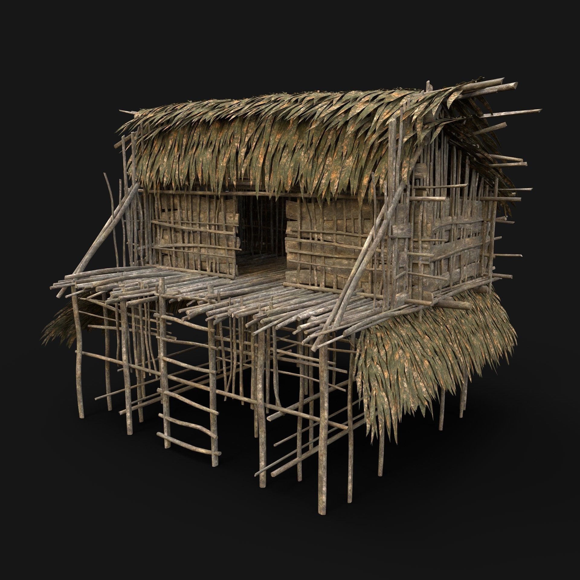 BUILDER JUNGLE TRIBAL HUTS HOUSES PACK AAA NEXTGEN 3D Model Collection_26
