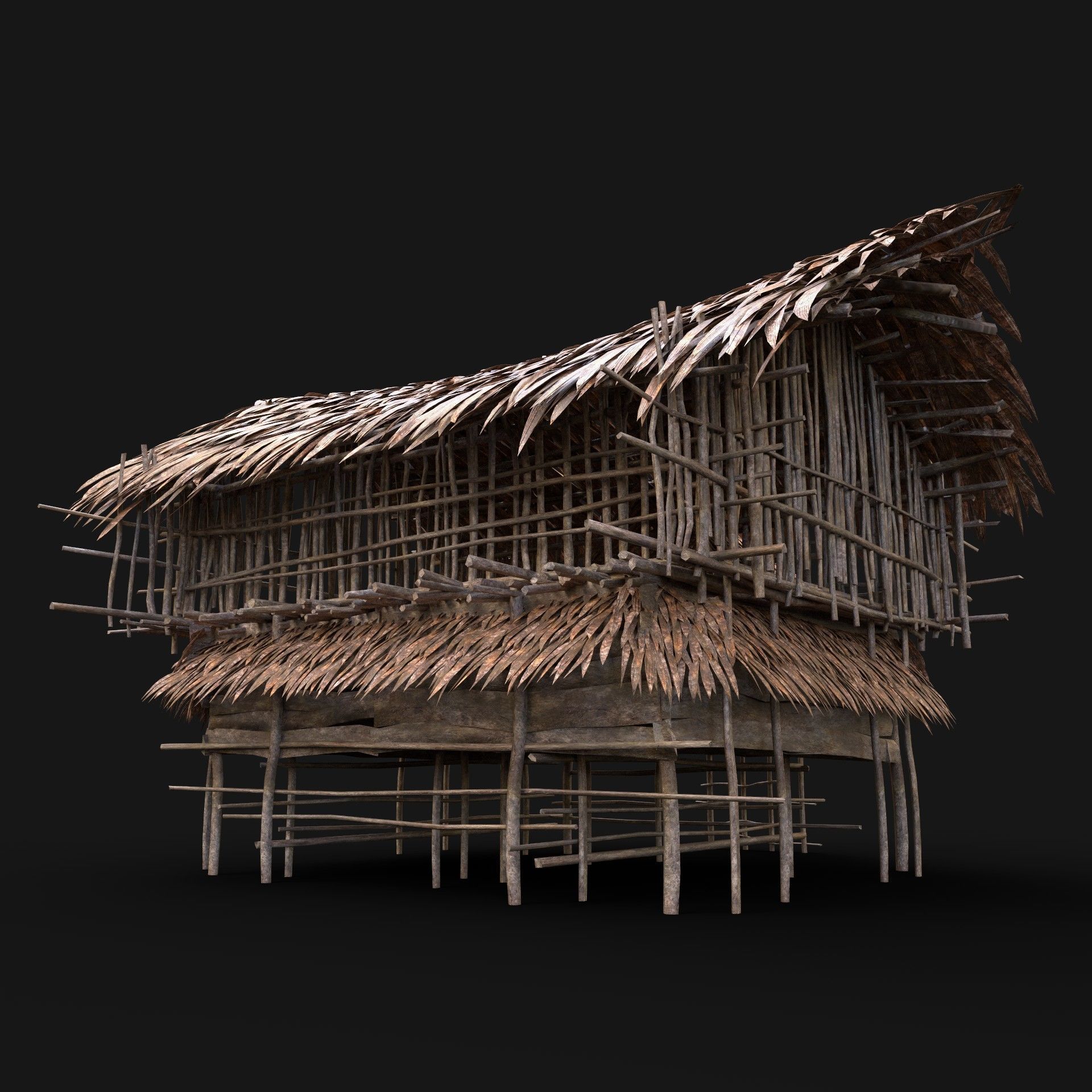 BUILDER JUNGLE TRIBAL HUTS HOUSES PACK AAA NEXTGEN 3D Model Collection_3