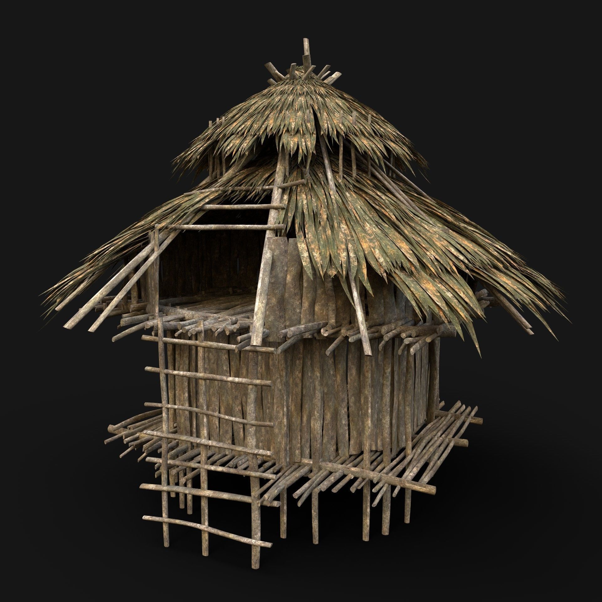 BUILDER JUNGLE TRIBAL HUTS HOUSES PACK AAA NEXTGEN 3D Model Collection_36
