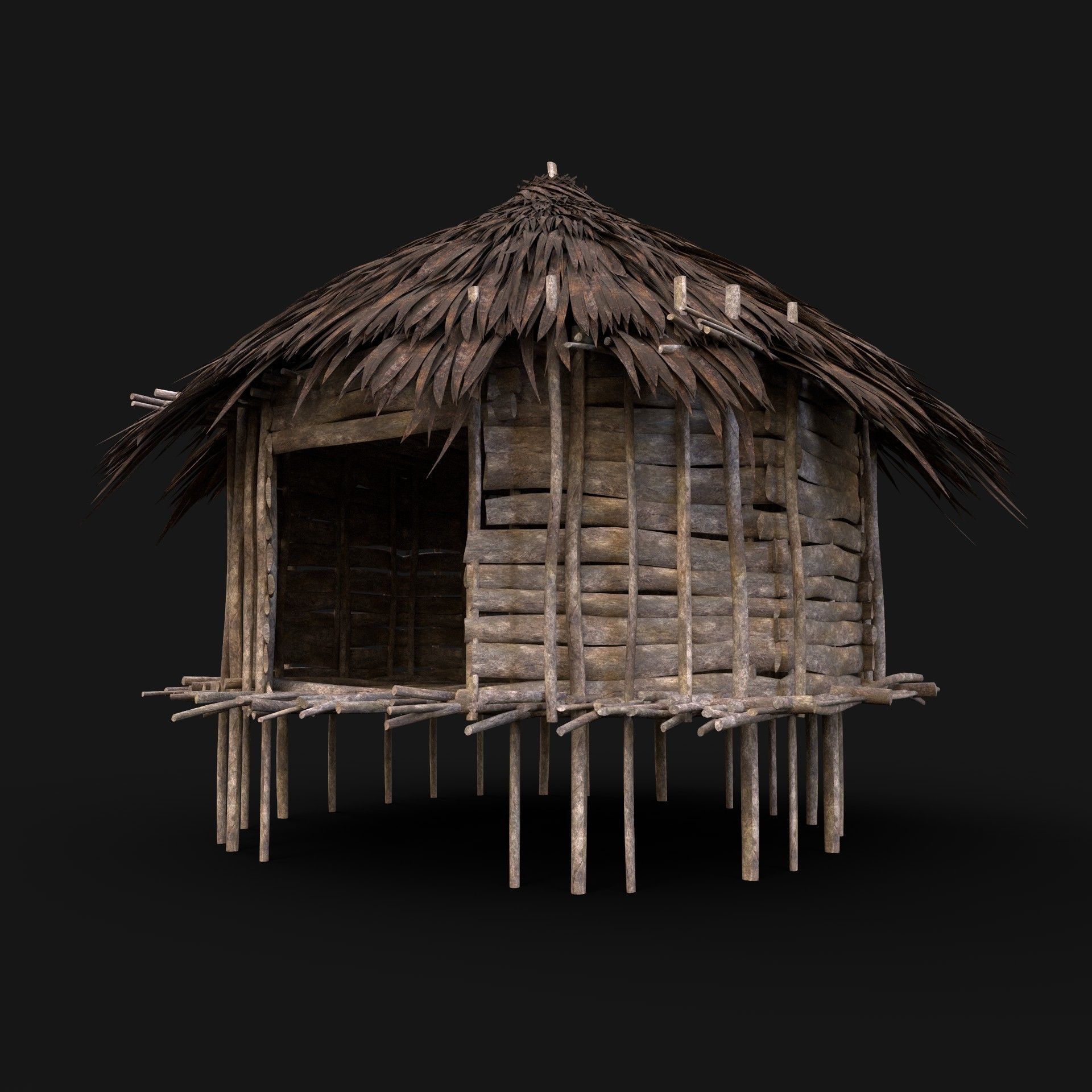 BUILDER JUNGLE TRIBAL HUTS HOUSES PACK AAA NEXTGEN 3D Model Collection_17