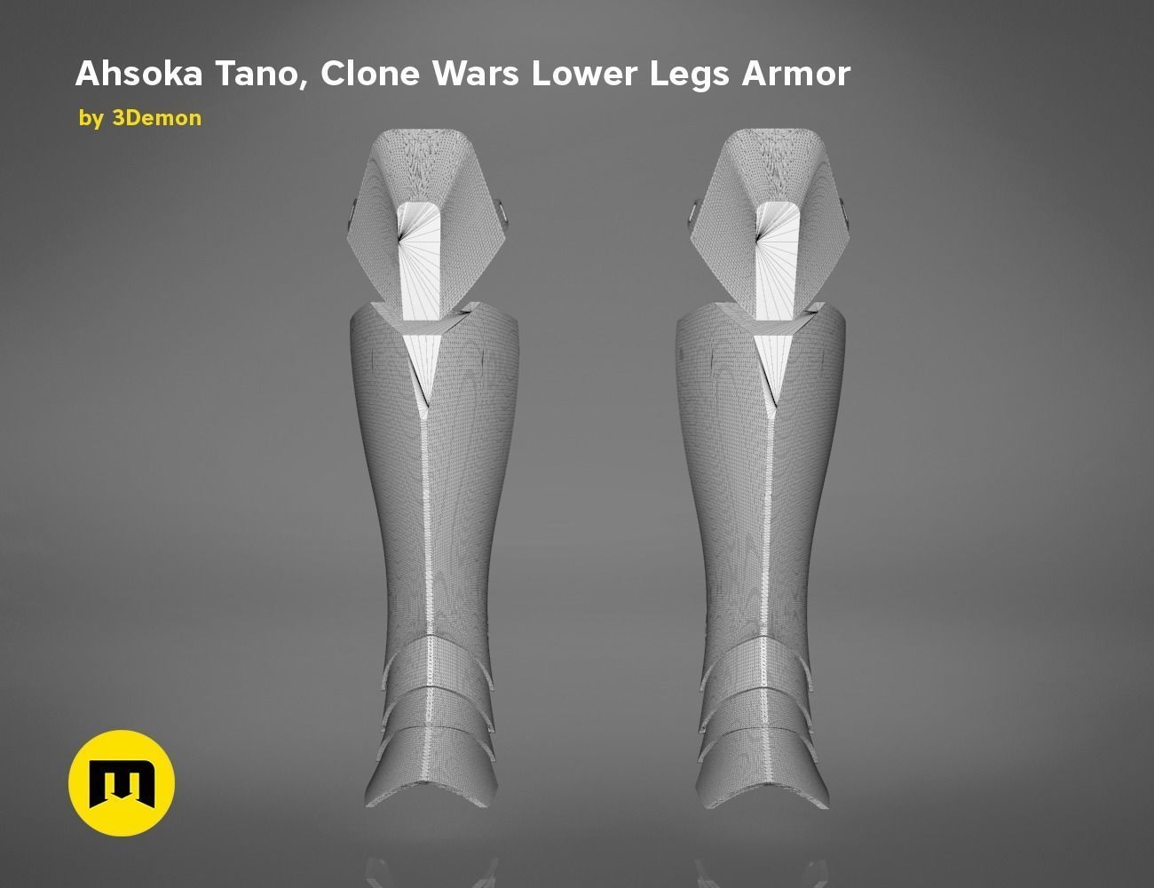 Ahsoka Tano Clone Wars Lower Legs Armor 3D print model_9