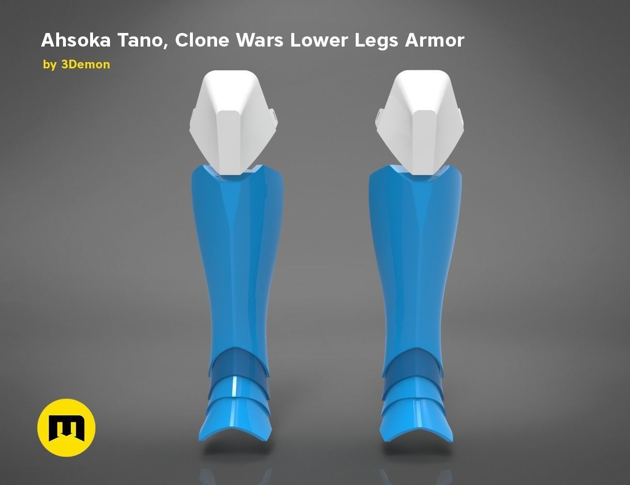 Ahsoka Tano Clone Wars Lower Legs Armor 3D print model_7