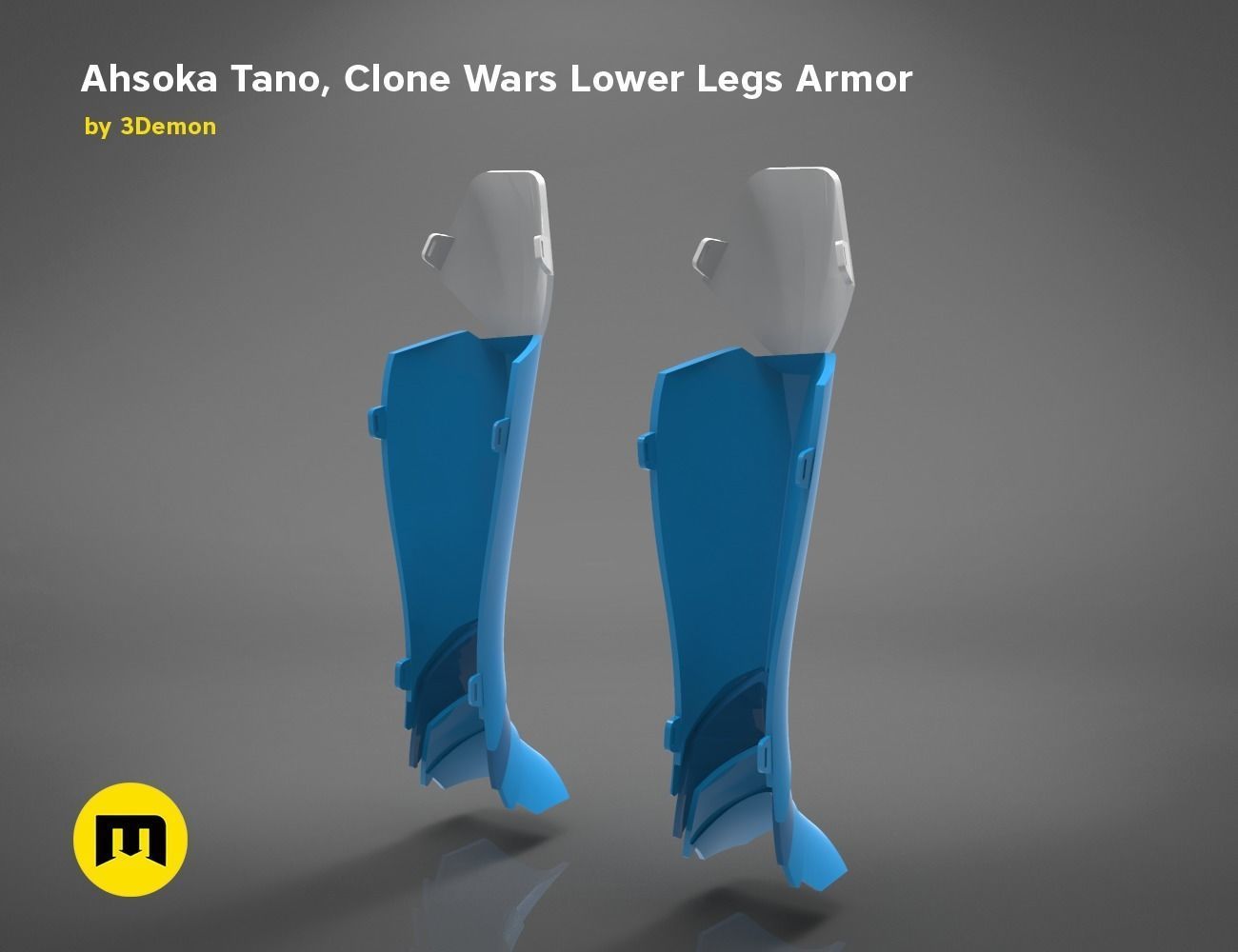 Ahsoka Tano Clone Wars Lower Legs Armor 3D print model_6