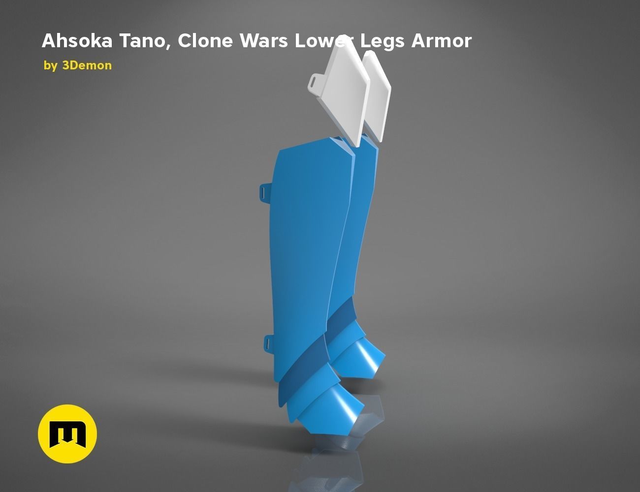 Ahsoka Tano Clone Wars Lower Legs Armor 3D print model_2
