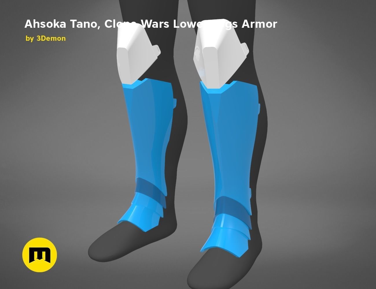 Ahsoka Tano Clone Wars Lower Legs Armor 3D print model_1