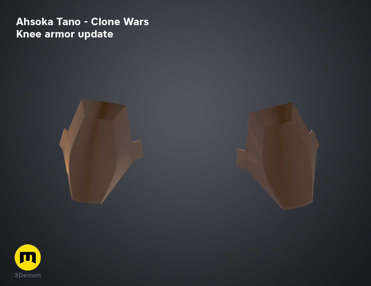 Ahsoka Tano Clone Wars Lower Legs Armor 3D print model_3