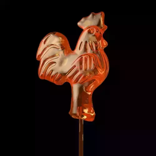 Candy caramel cockerel Low-poly 3D model