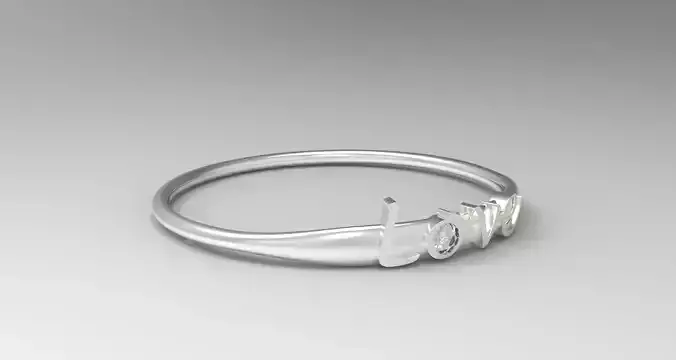 Love Ring Silver with Diamond