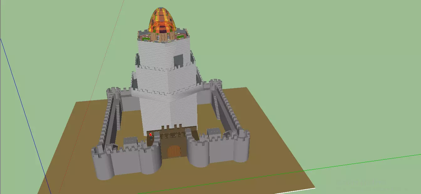 Small Castle Low-poly 3D model_0