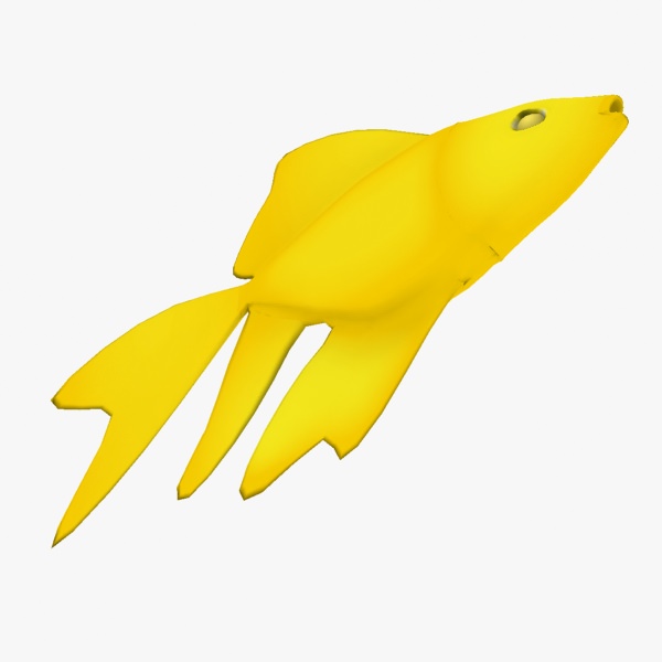 Golden Fish Free low-poly 3D model_1