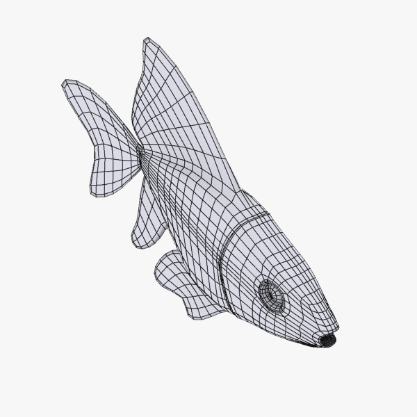 Golden Fish Free low-poly 3D model_7
