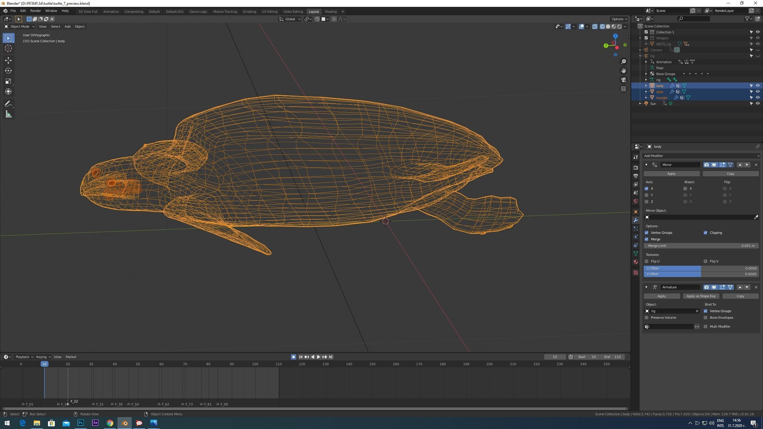 sea turtle Low-poly 3D model_2