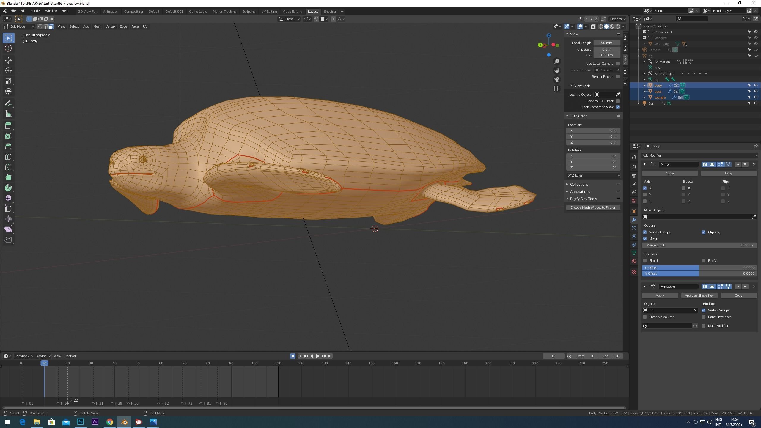 sea turtle Low-poly 3D model_12