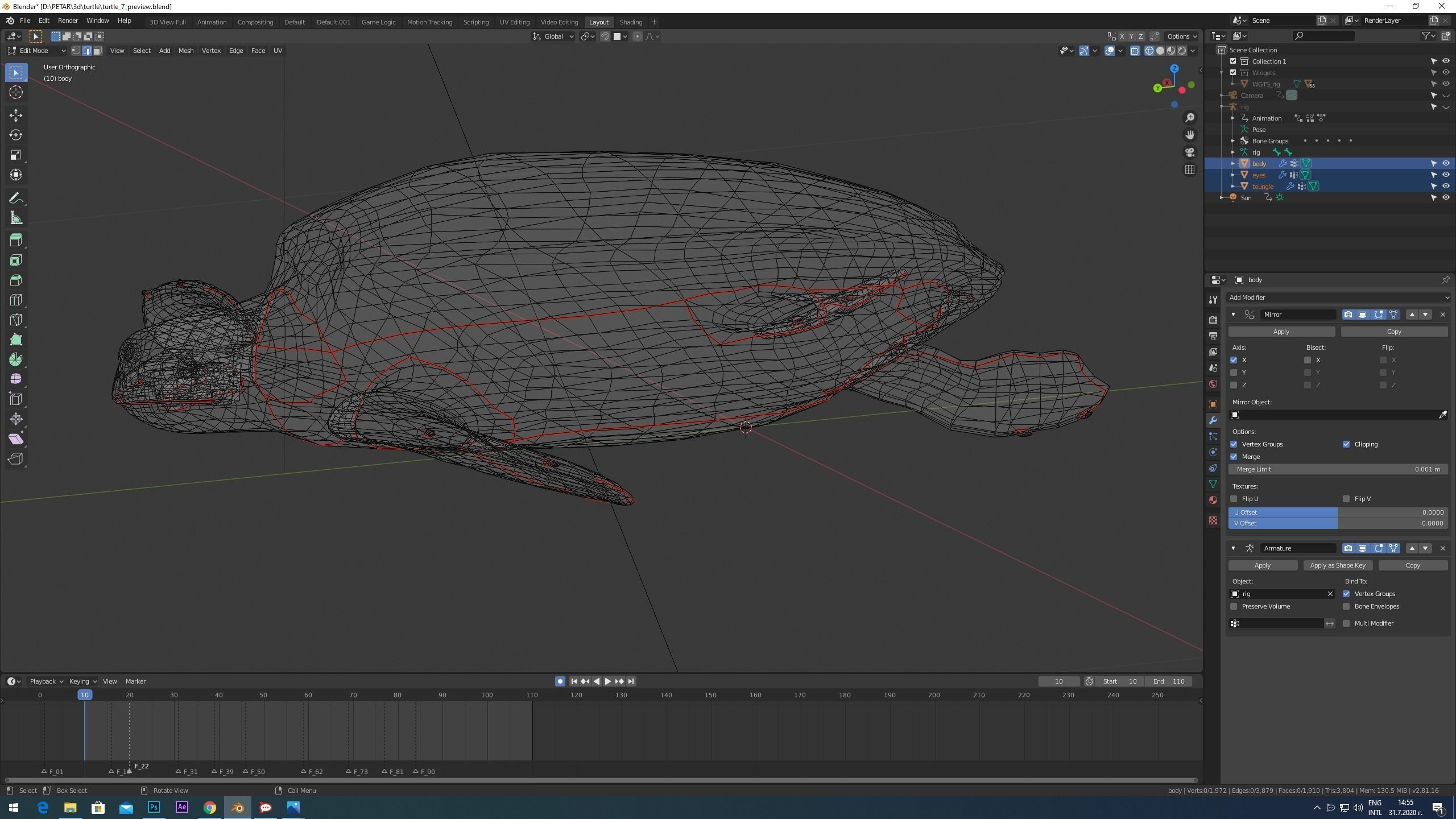 sea turtle Low-poly 3D model_13