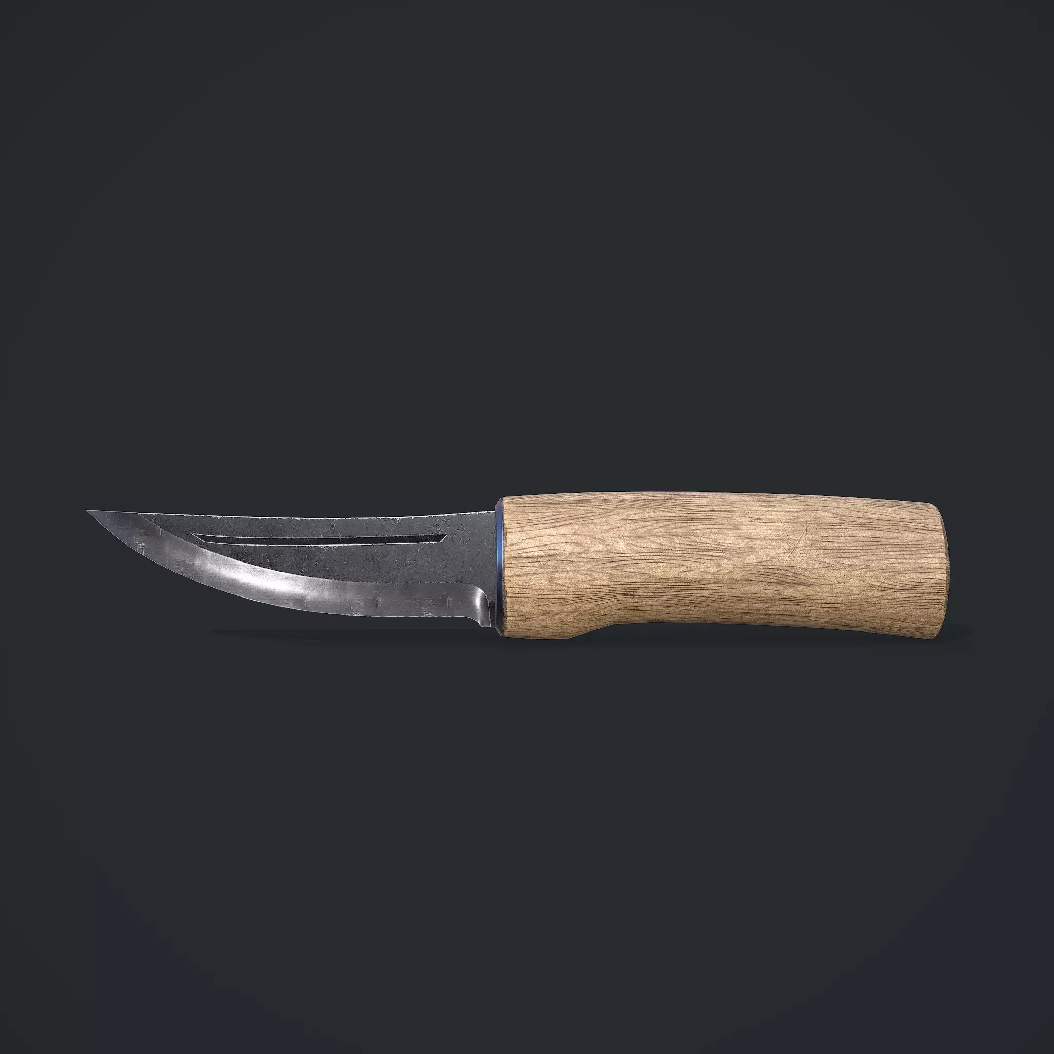 Hunting Knife Low-poly 3D model