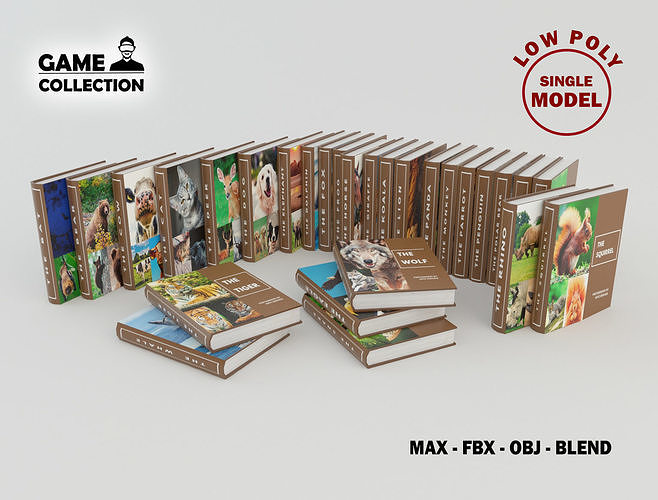 Animal Books Low-poly 3D model