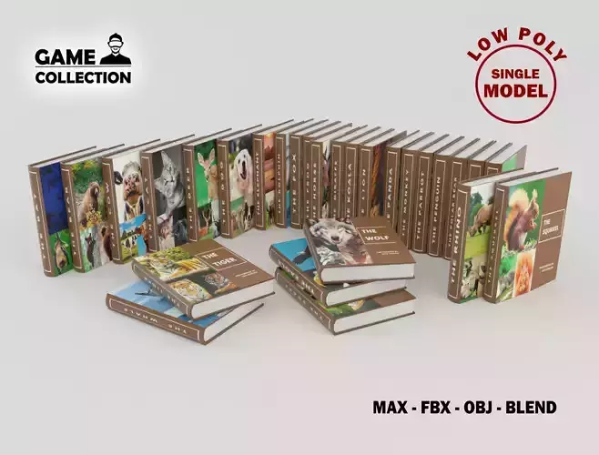 Animal Books Low-poly 3D model