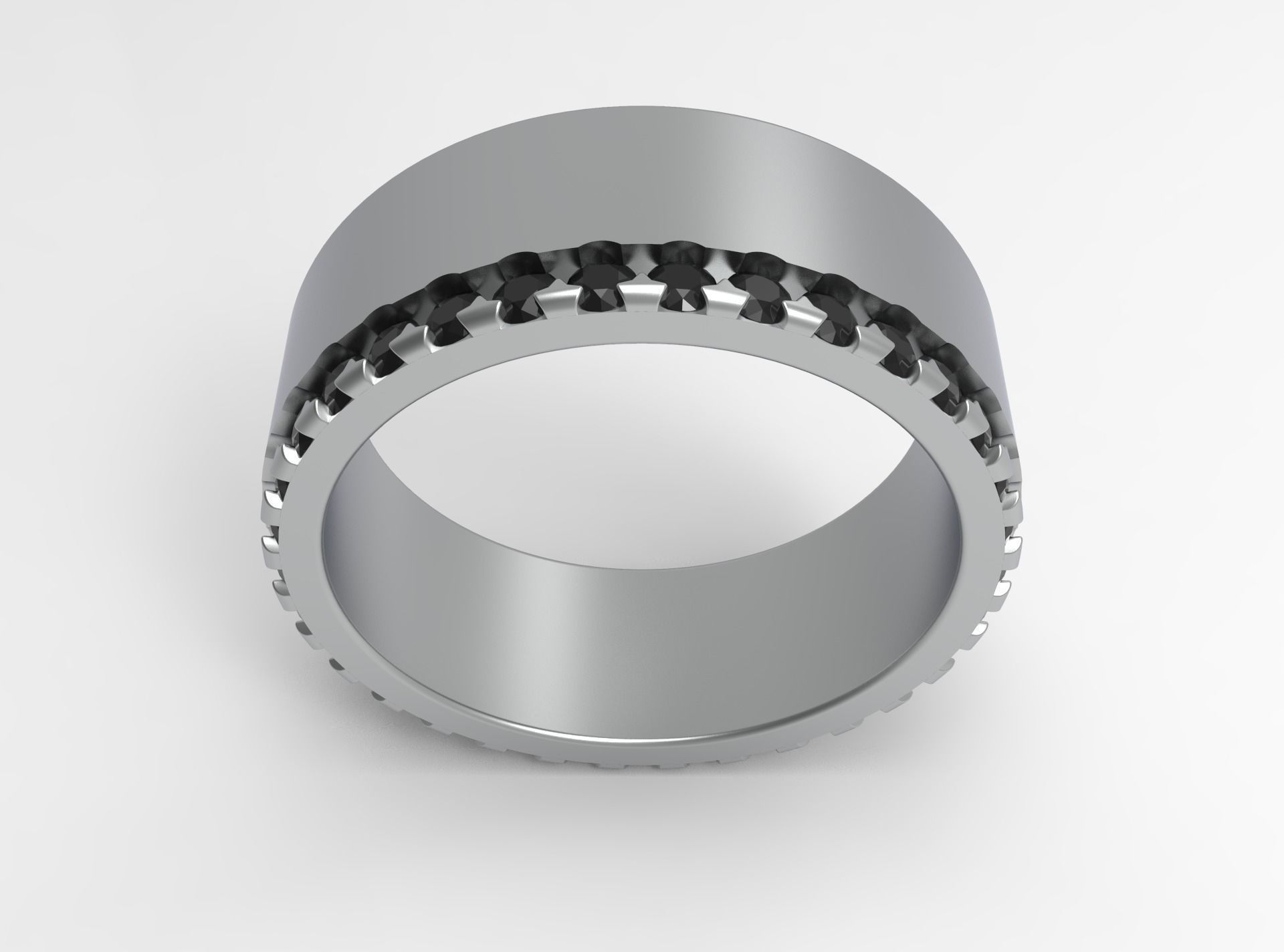 Wedding bands ring diamonds 3D print model Free 3D model_1