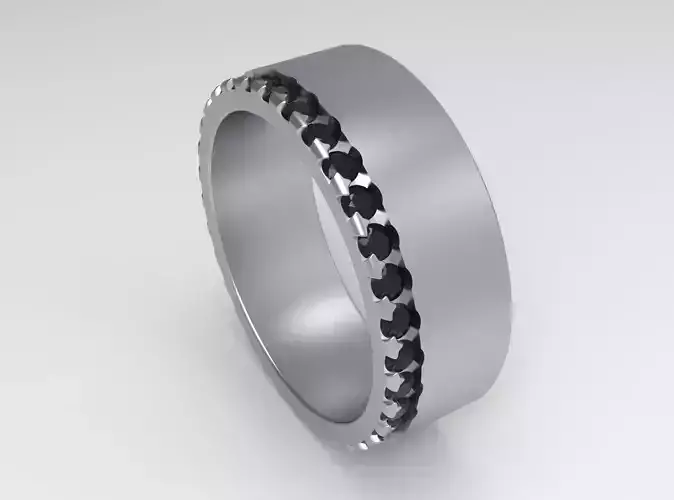 Wedding bands ring diamonds 3D print model