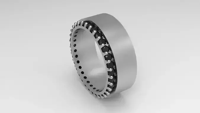 Wedding bands ring diamonds 3D print model