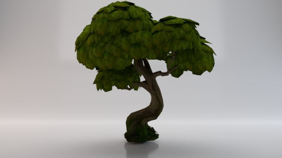 Small Tree  Low-poly 3D model_2