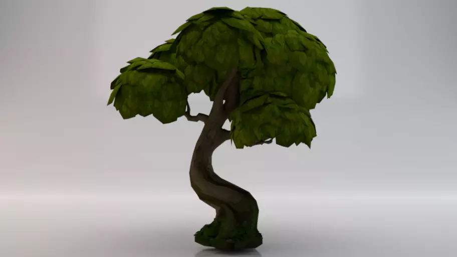 Small Tree  Low-poly 3D model_0