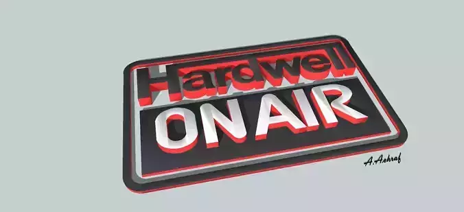 Hardwell On Air logo 3D  Low-poly 3D model