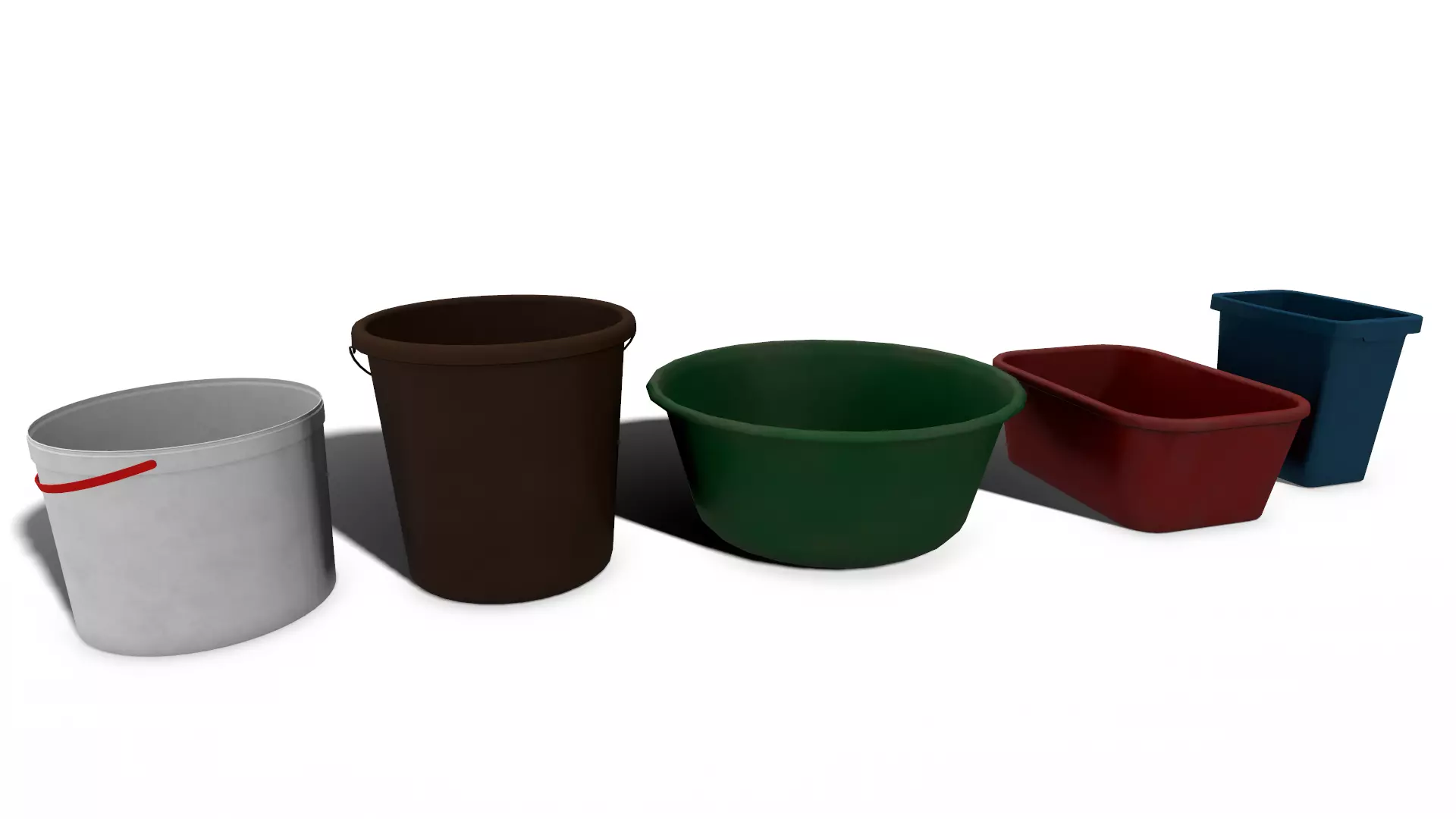 Bucket Pack - Game props Low-poly 3D model_0