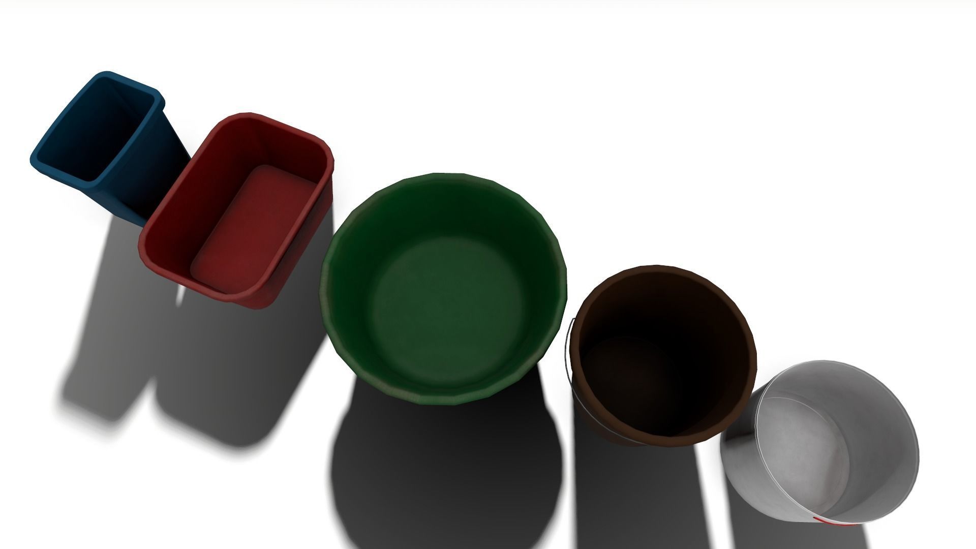 Bucket Pack - Game props Low-poly 3D model_2