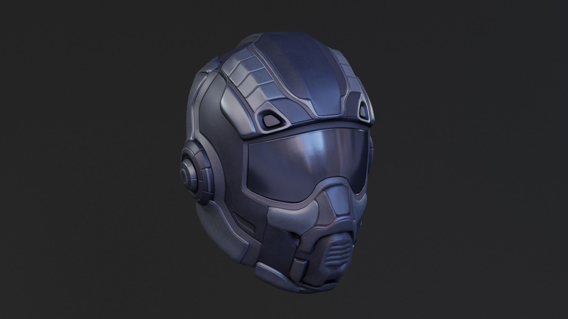 Sci-fi Helmet Low Poly PBR Low-poly 3D model_20