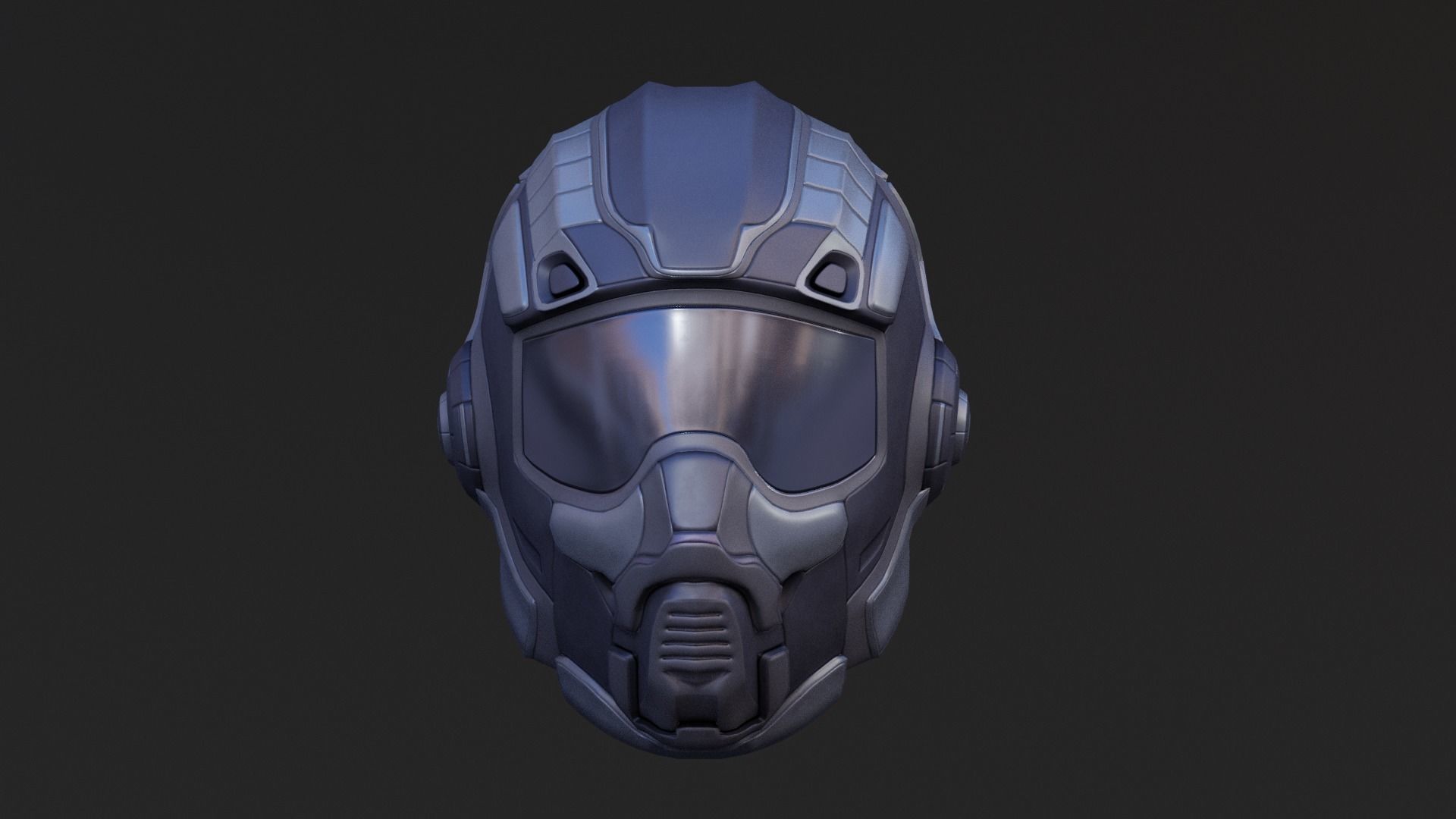 Sci-fi Helmet Low Poly PBR Low-poly 3D model_2