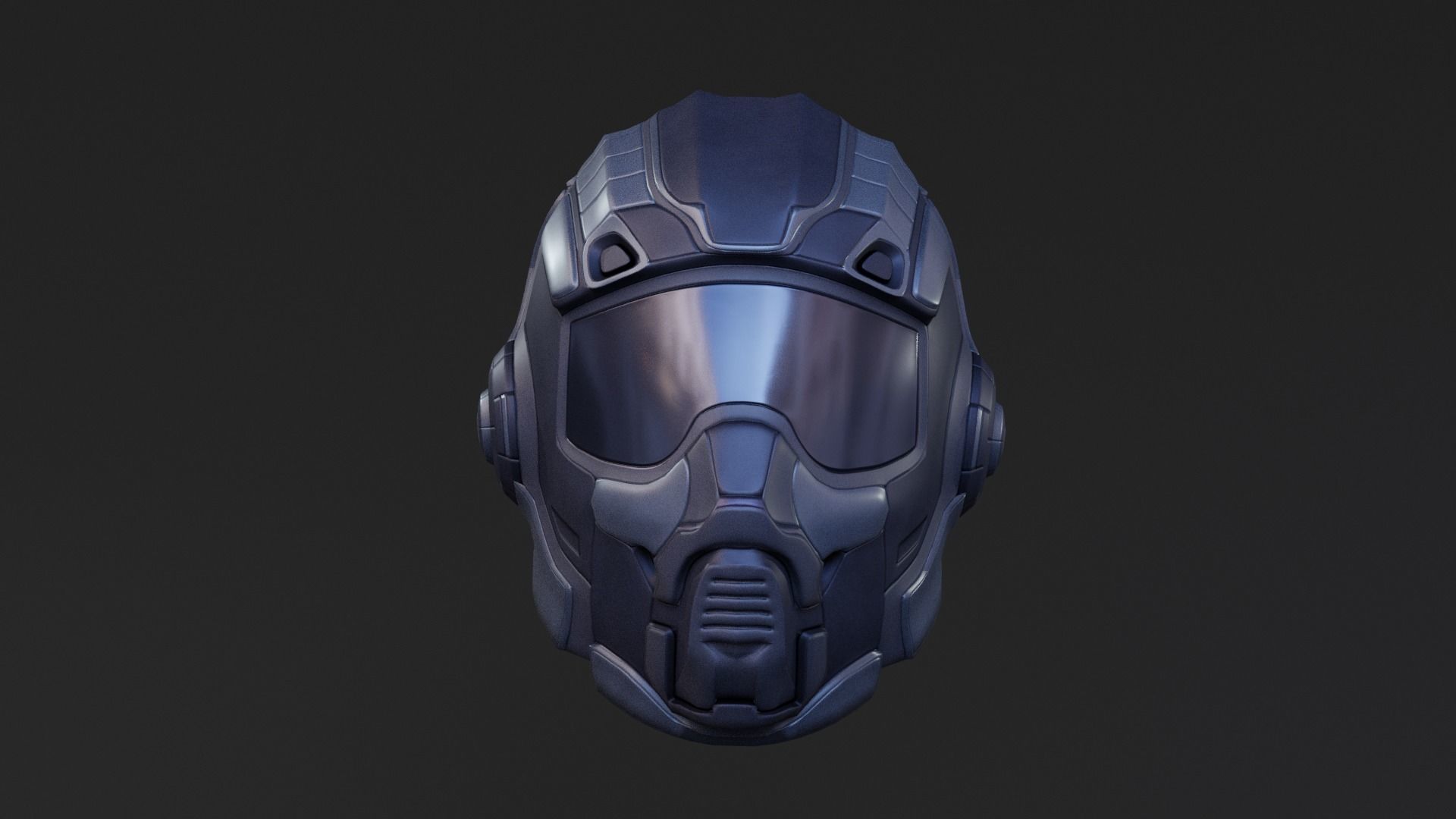 Sci-fi Helmet Low Poly PBR Low-poly 3D model_5