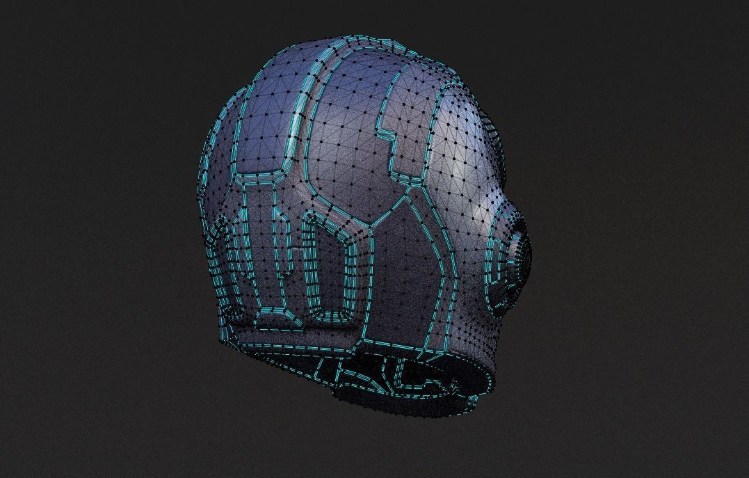 Sci-fi Helmet Low Poly PBR Low-poly 3D model_15