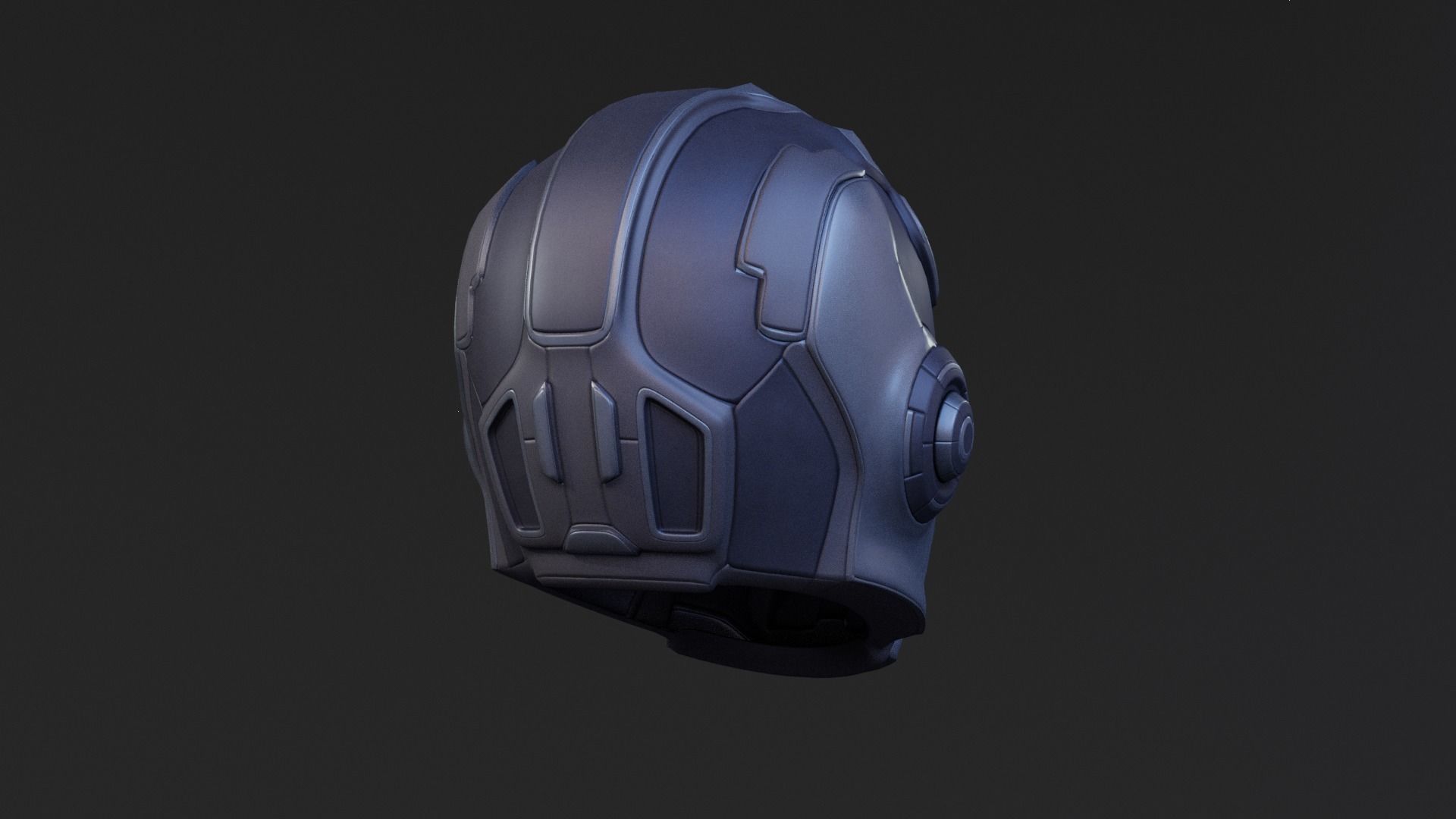 Sci-fi Helmet Low Poly PBR Low-poly 3D model_7