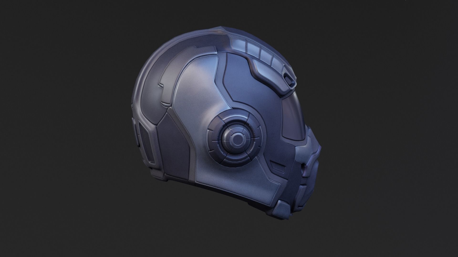 Sci-fi Helmet Low Poly PBR Low-poly 3D model_6