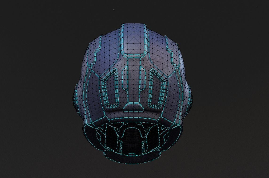 Sci-fi Helmet Low Poly PBR Low-poly 3D model_17