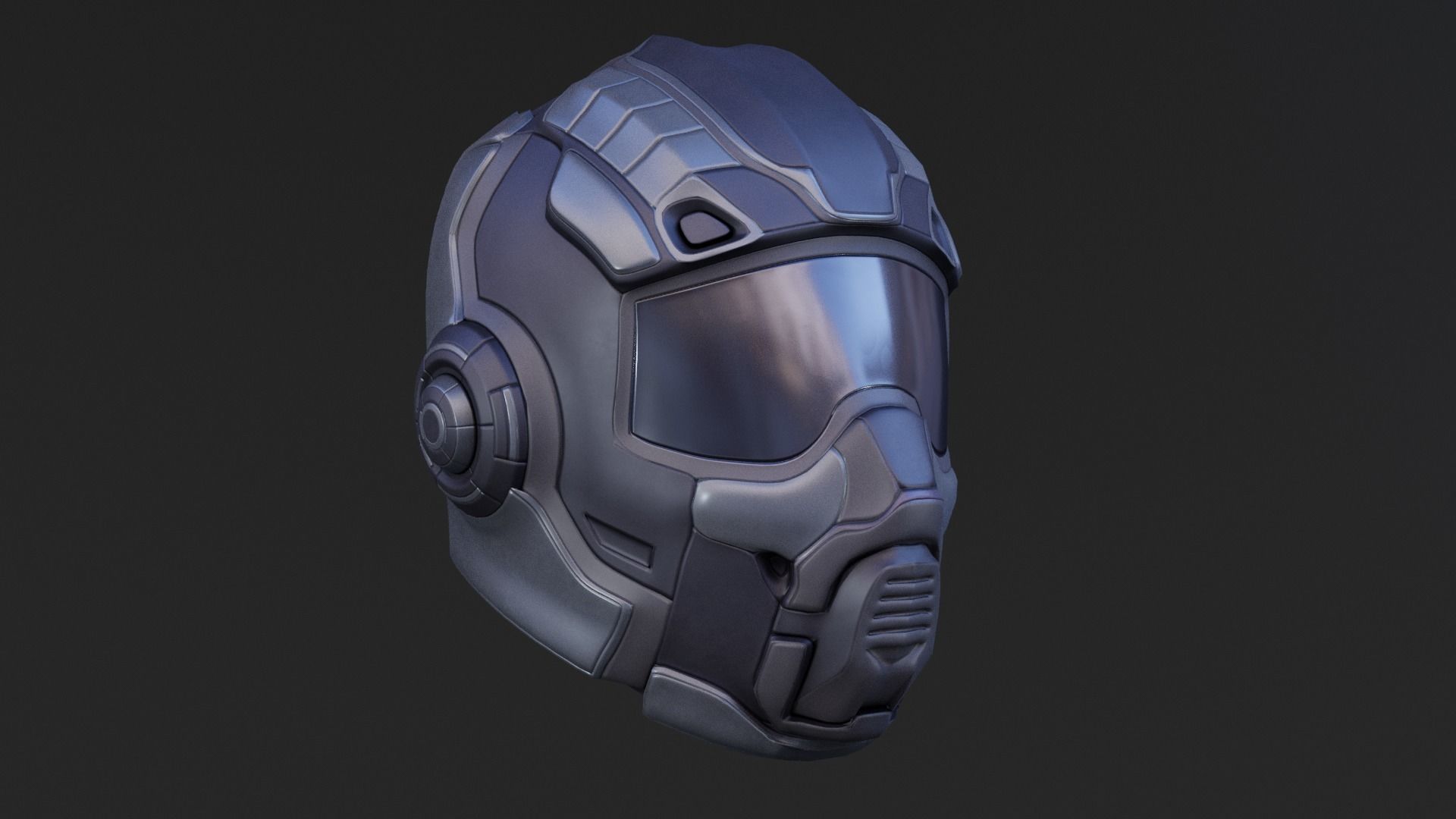 Sci-fi Helmet Low Poly PBR Low-poly 3D model_3