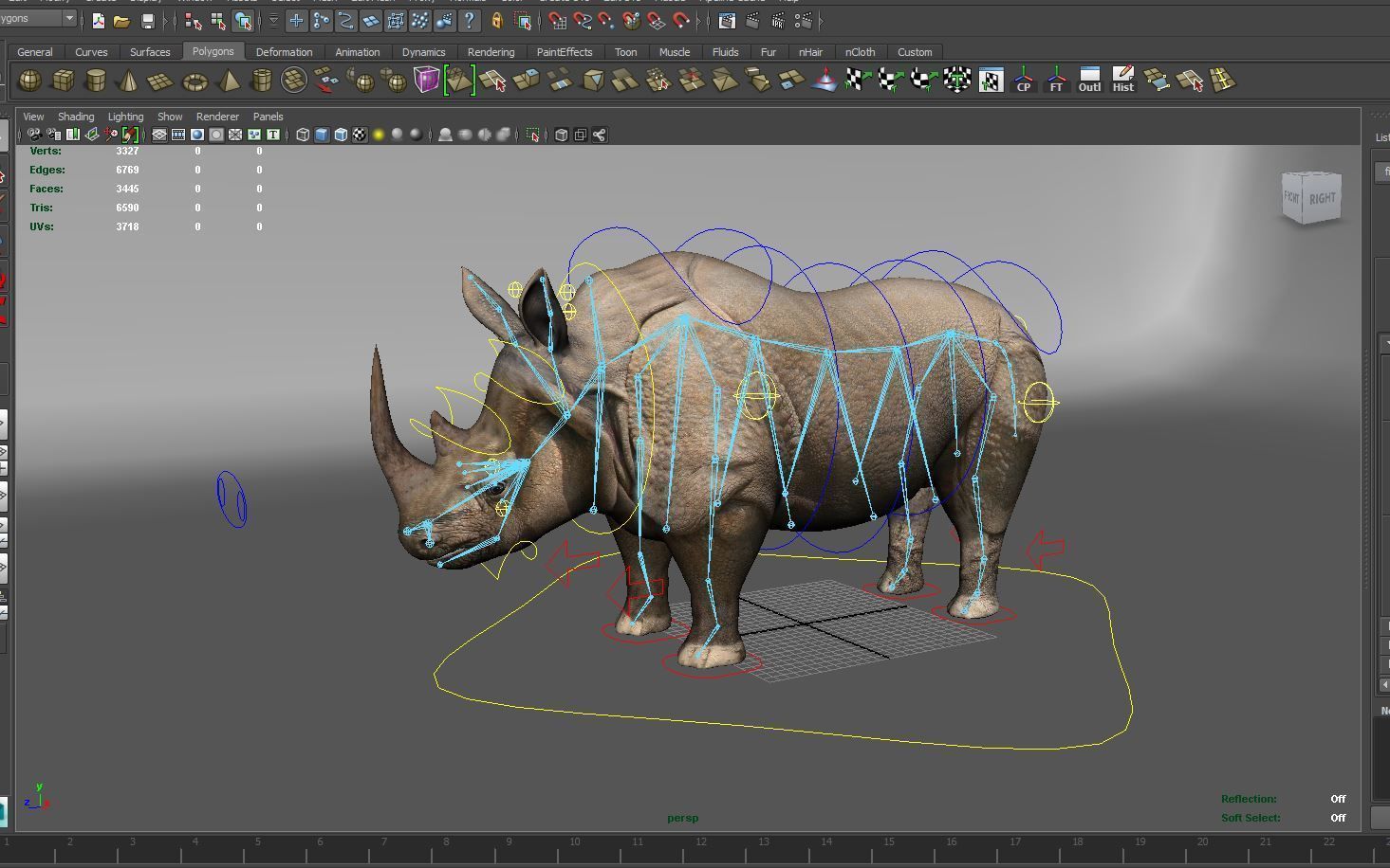 3d Rhino rigged with Animated Rhinoceros realistic Model Low-poly 3D model_17