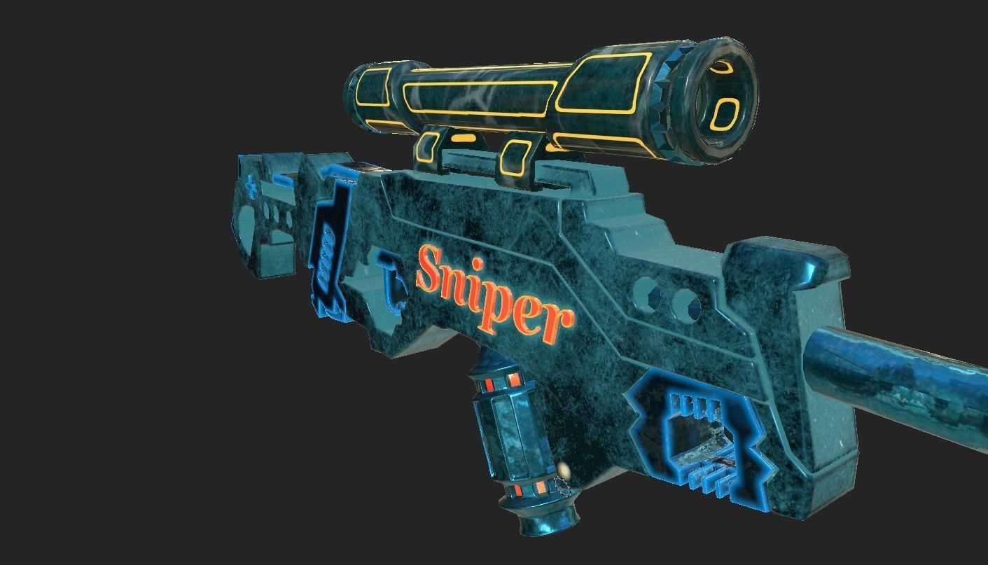 lightning sniper Low-poly 3D model_3