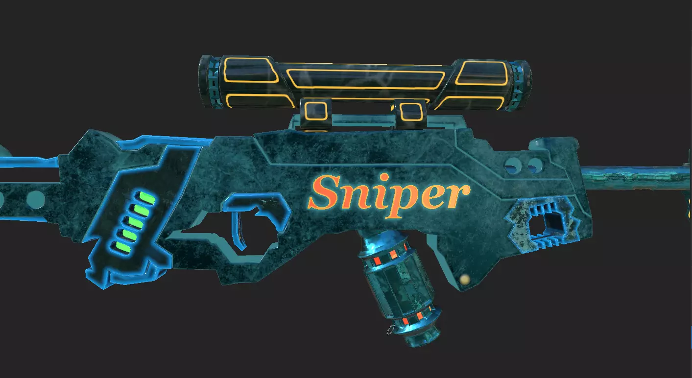 lightning sniper Low-poly 3D model_0