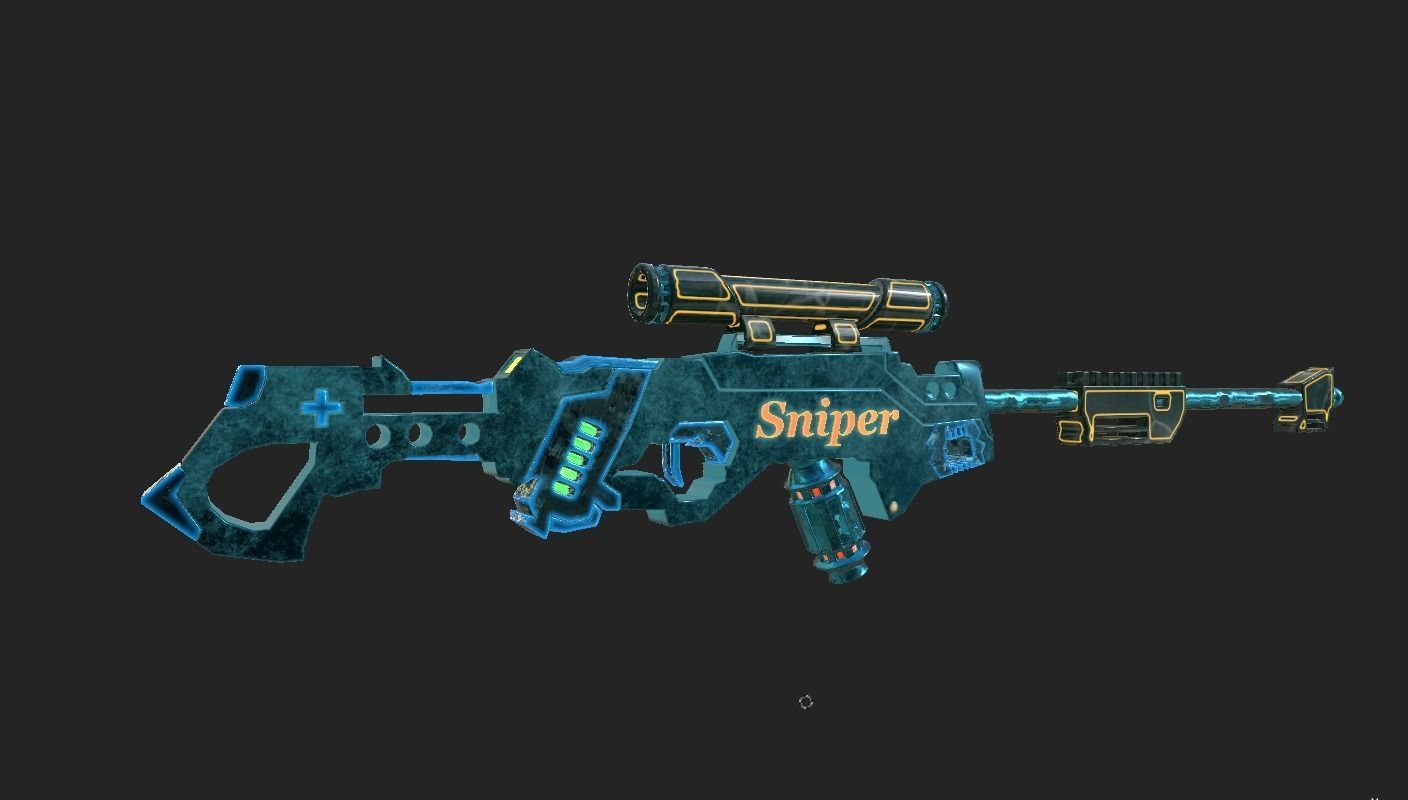 lightning sniper Low-poly 3D model_1