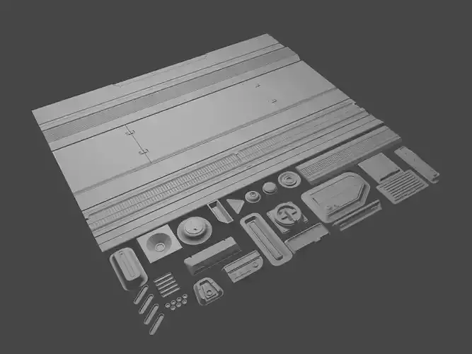 Scifi Trim Sheet High Poly 3D model