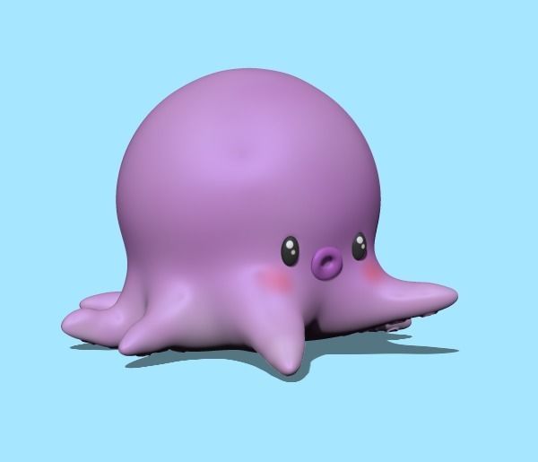 A cute Octopus to decorate and play 3D print model_1