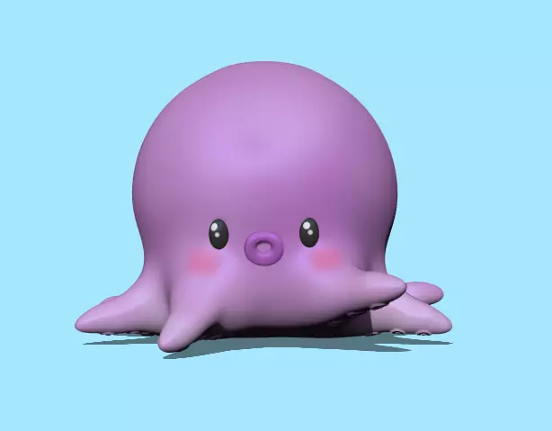 A cute Octopus to decorate and play 3D print model_0