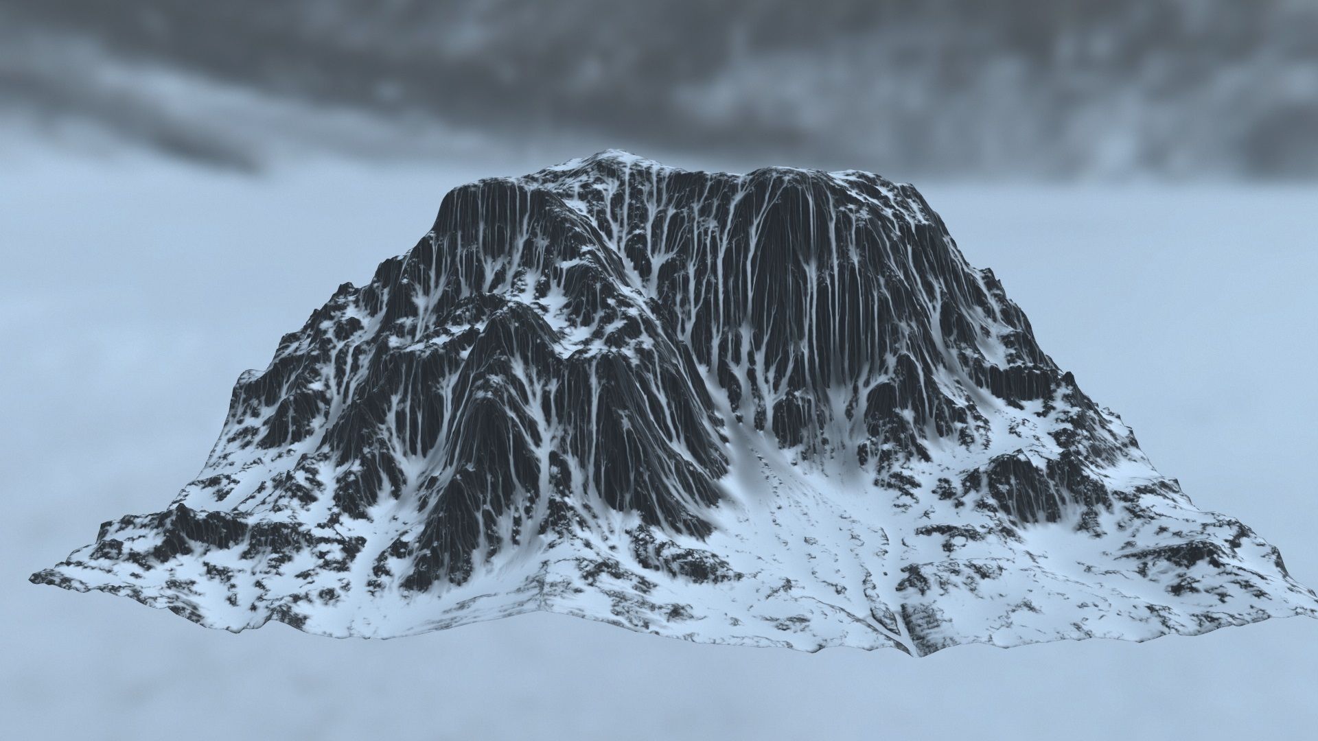 Snow  mountain 03 3D model_2