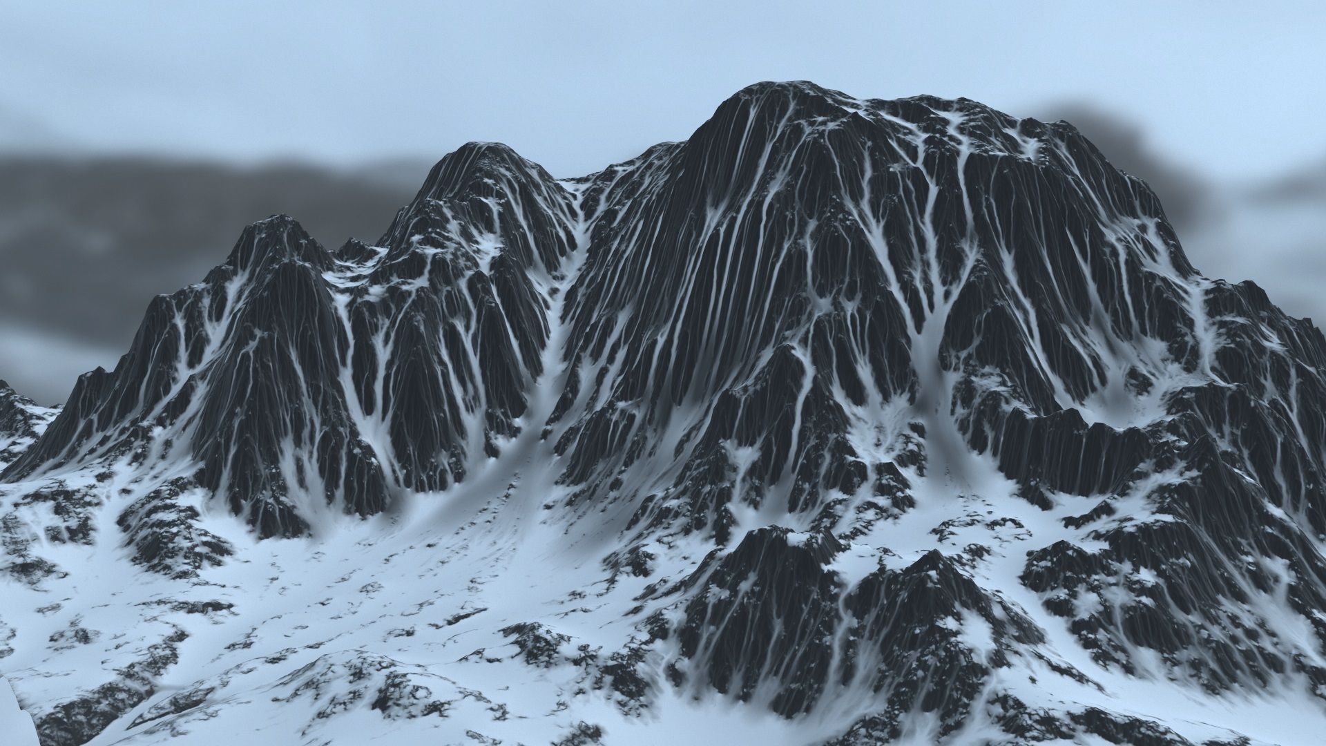 Snow  mountain 03 3D model_3