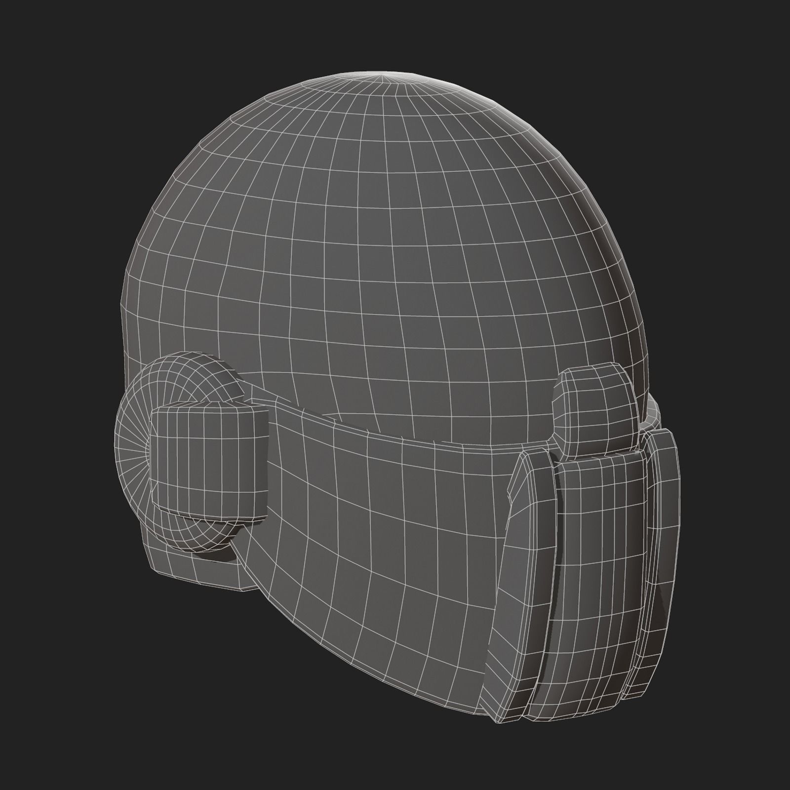 Gas mask respirator scifi futuristic 3d model  Low-poly 3D model_12